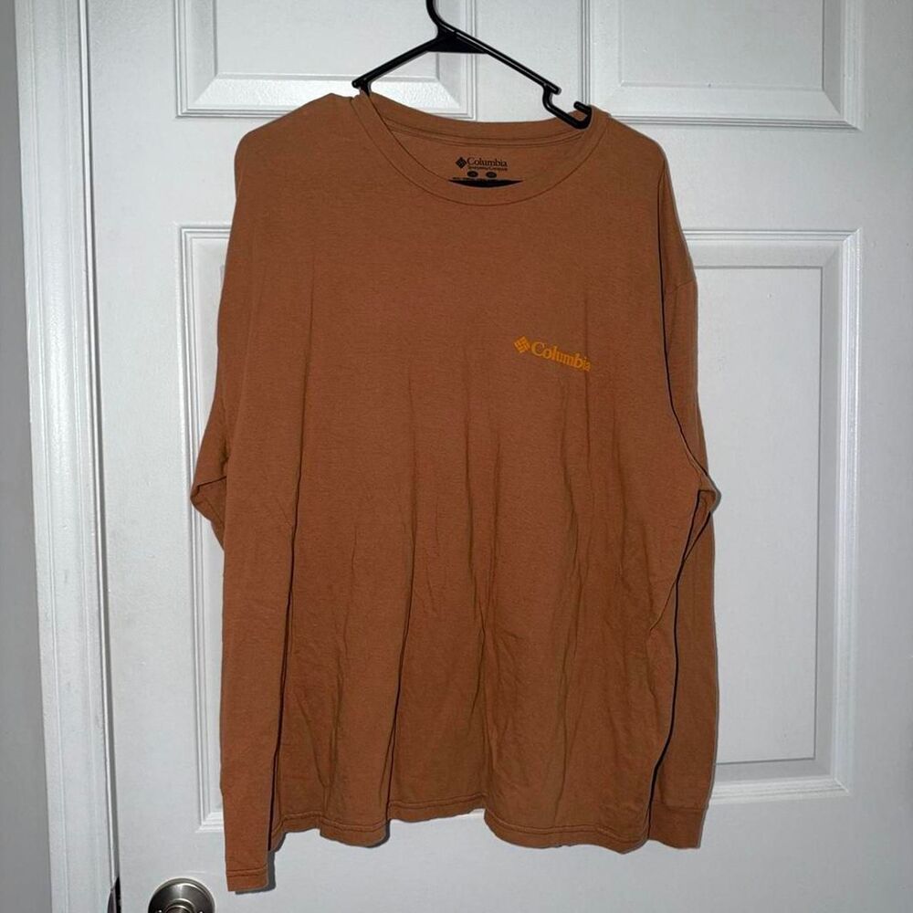 Columbia-sportswear Men's Orange and Brown Shirt